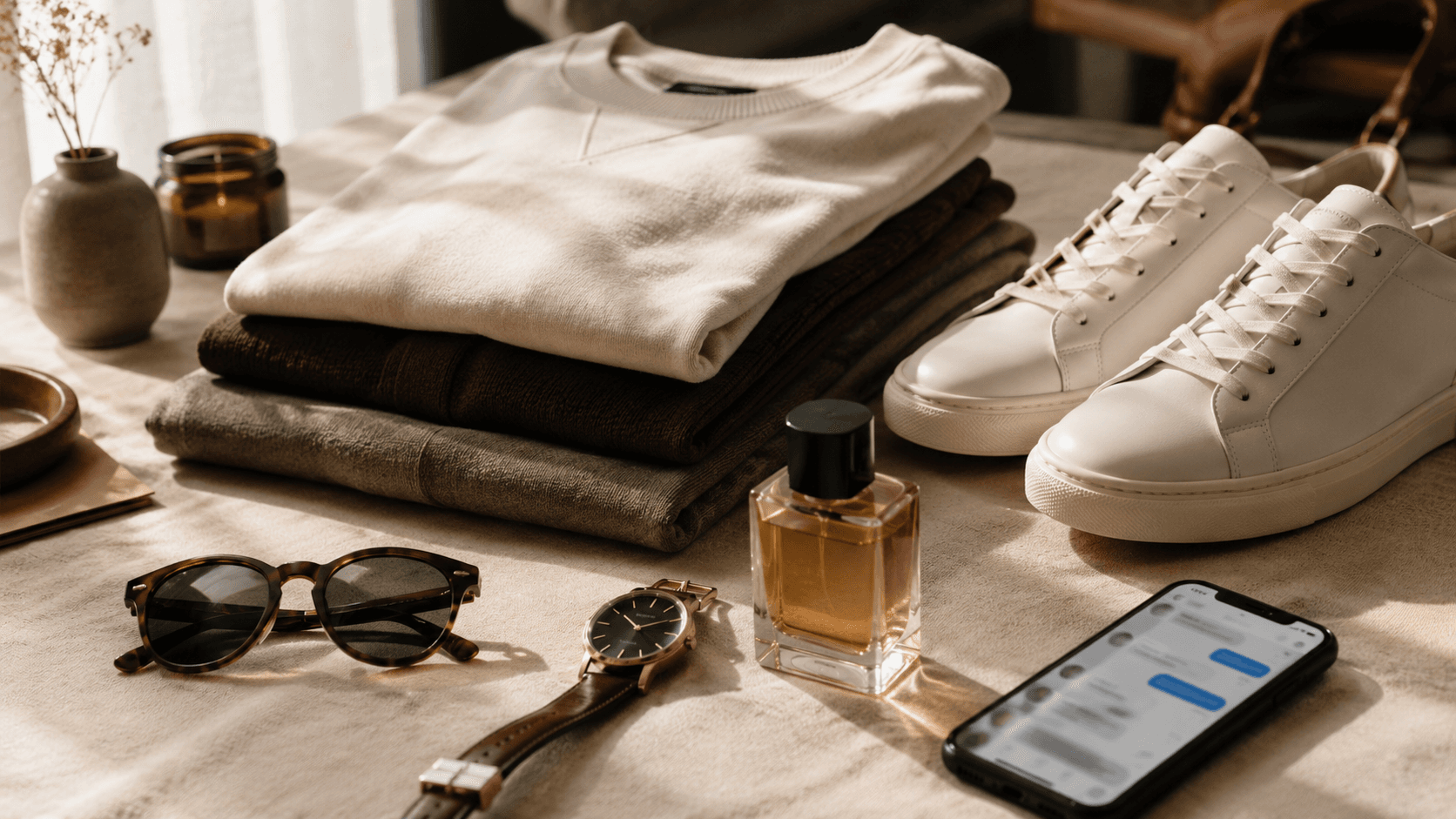 Arctic Daze premium menswear flat-lay with ordering lifestyle